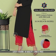 ##[Size XL XXL] Scalloped Zari Palazzo - take 1 size bigger