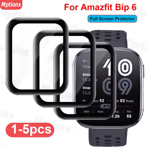 Full Coverage Protective Film For Amazfit Bip 6 Curved Screen Protector Ultra-HD&Anti-scratch for Hu