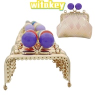 WITAKEY Purse Frame Kiss Clasp, Square Metal Purse Clasp Frame, Vintage Candy Color Bag Kiss Clasp L