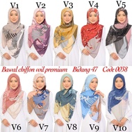 🔥NEW ARRIVAL🔥 BAWAL CHIFFON VOILE CORAK PREMIUM PRINTED Bidang 47 Borong Tudung Bridemaids Dresscode Popular Design