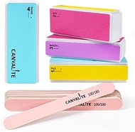 Canvalite Nail Buffer for Natural Nails, All in One 4 Way Nail File & Buffer Block That Shapes, File