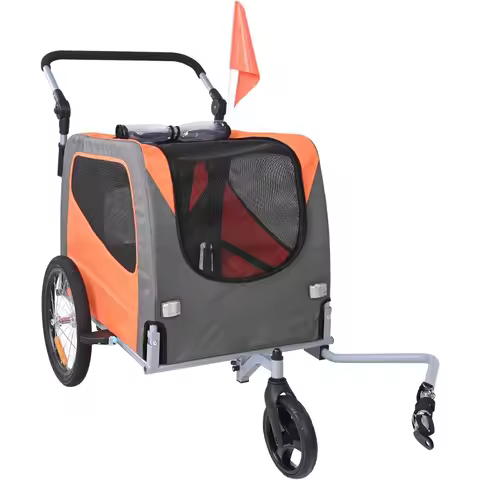 Pet Bicycle Trailer & Stroller for Dogs and Cats, Multicolor