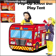Pop Up Fire Engine Play Tent Tunnels Outdoor Garden Camping Activities Toys for Kids Gift