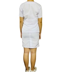 FEMALE Nurse uniform TERNO (set blouse and skirt) nursing uniform white blouse chinese collar and wh