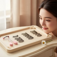 Curled & voluminous, full clear-band lashes