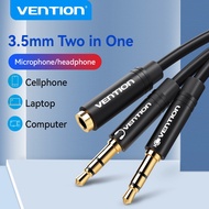 Vention 2-in-1 Audio Splitter Cable, 3.5mm Male to Dual Female Jack for Sharing Audio on PC, Laptop,