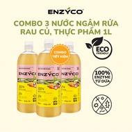 Combo 3 Chai Nước Ngâm Rửa Rau Củ Quả Sinh Học ENZYCO Hương Dứa 1L Làm Sạch Thực Phẩm 100% EnzymeTừ