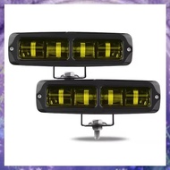 (Y W Z H)Yellow LED Light Bar 6 Inch 2Pcs 4200K 12V 24V for Motorcycle ATV SUV UTV Truck