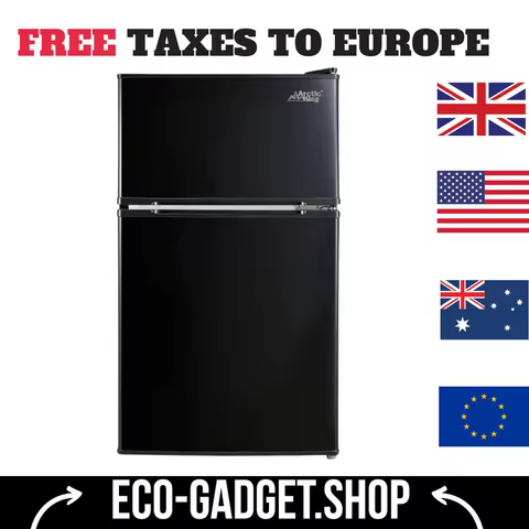 EUHOMY Mini Fridge with Freezer, 3.2 Cu.Ft Mini Refrigerator, Dorm Fridge with 2 Door For Bedroom/Ap