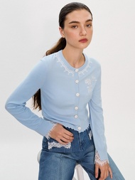 Pomelo. x Janesuda คาร์ดิแกนปักลายดอกไม้ / Pomelo. x Janesuda Embroidered Floral Cardigan