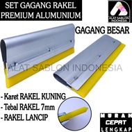 LARGE ALUMINUM SQUEEZER HANDLE SET YELLOW RUBBER TAPER 7MM LENGTH 30CM TO 40CM