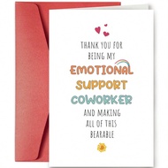 1PC Coworker Birthday Card, Funny Coworker Thank You Card, Emotional Support Coworker Card, Birthday