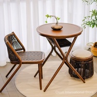 Balcony Occasional Table and Chair Rattan Chair Simple Tea Table Small Balcony Leisure Small Bar Sma