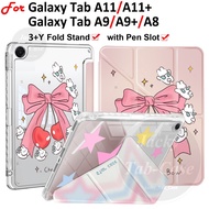 For Samsung Galaxy Tab A11 A11+ A9 A9+ A8 Double-sided Painting Acrylic 3+Y Fold Stand Flip Cover Ta