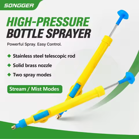 High Pressure Bottle Sprayer Adjustable Brass Nozzle Fine Mist Jet Stream Hand Pump Sprayer Universa