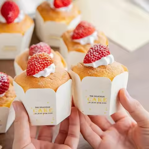 100pcs Hexagon Cupcake Paper Cups Muffin Cake Cup Baking Packaging Cupcake Cups Paper Bakery Party S