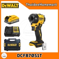 DEWALT ไขควงกระแทกไร้สาย 20V DCF870S1T (Powerstack 3.5 Ah.x1) 56 Nm รับประกันศูนย์ 3 ปี