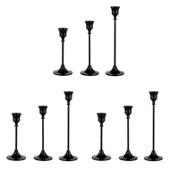 HAPPY TIME-Taper Candle Holders Black Candlestick Set of 9 Candle Stick Long Holder for Fireplace Di