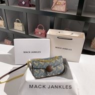 MACK JANKLES แฟชั่นเฉพาะรูปแบบการขนส่งหัวเข็มขัดแม่เหล็กกระเป๋าสะพายไหล่เดียวกระเป๋าสี่เหลี่ยมเล็กกระเป๋าผู้หญิงกระเป๋าสะพายข้างอินเทรนด์ใหม่  MACK JANKLES fashion niche carriage print magnetic buckle one-shoulder small square bag women's bag new fashion crossbody bag Blue