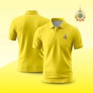 2567 ใหม่ลายไทยเสื้อโปโลแฟชั่นฤดูร้อนสีเหลืองเสื้อโปโล (เหรียญพระราชทาน 72 พรรษา) เสื้อผ้าแขนสั้นสำห