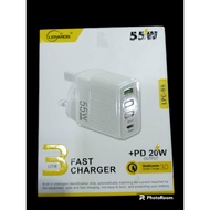 FAST CHARGER 3USB 55W+PD20wOUTPUT