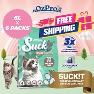 (New) OzPro Suckit Crystal Cat Litter 6L - Scentless/ Odourlock/ Pasir Kucing/ 猫砂/ Suckit