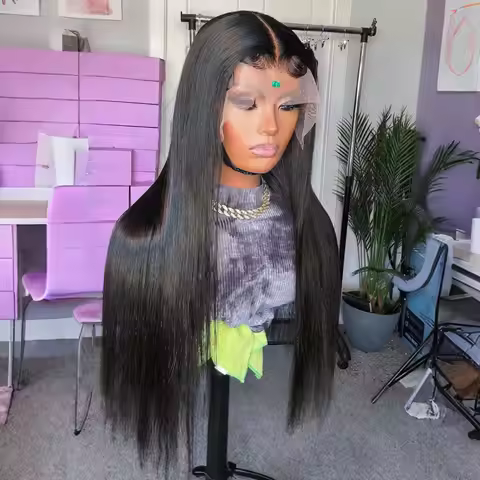 Straight Soft 13X4X1 Lace Front Synthetic Wig For Women Natural Hairline Baby Hair Preplucked Bleach