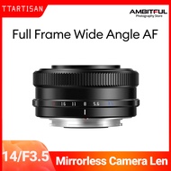 TTArtisan 14mm F3.5 Auto Focus Lens Wide Angle Full Frame Camera Lens compatible with Sony A5000 A61