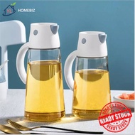 Botol Kaca Minyak Cuka 630ml | Dispenser Automatik Jernih Untuk Dapur & Peralatan Memasak Harian