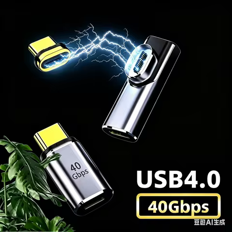 USB4.0 Thunderbolt3 Magnetic Adapter USB C To Type C 40Gbps 100W Fast Charging Magnet Converter Cabl