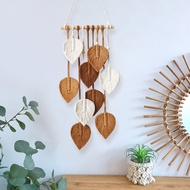 Hand-Woven Leaf-Shaped Wall Decoration, ins Style Wall Decoration.