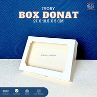 IVORY DONUT BOX 27X18.5X5 CM contains 10 pcs DONUT BOX/ DONUT PACKAGING/ CONTAINS 6 IVORY DONUT BOX/