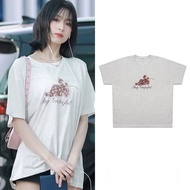 新品/现货babymonster宝怪郑雅娴ahyeon同款25年夏季葡萄印花短袖t恤上衣女Babymonster Zheng Ya
