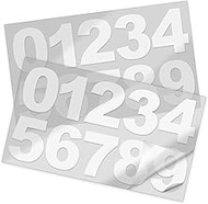 White Mailbox Numbers Sticker Decal Die Cut Bold Gothic Style Vinyl Number 5" Self Adhesive 2 Sets f