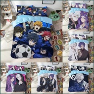 Kira BLUE LOCK 3IN1 Bed Sheet Quilt Cover Pillowcase Premium Quality Bedding Set Home Bedroom Washab