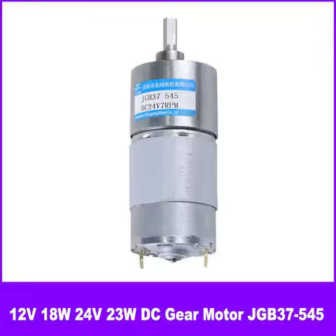 12V 18W 24V 23W DC Gear Motor 37MM Adjustable Speed CW CCW Gear Slow Speed Small Motor JGB37-545