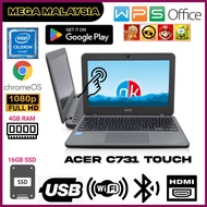 Acer C731T Touch Screen Laptop || 4GB RAM 16GB SSD 11.6 HD Display || Play Store Chromebook