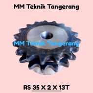 Sprocket RS 35 x 2 x 13 T Gear RS 35-2x13T Double Chain Gear Z RS35 -2 35x2x13T 35-2 type B Sprocket
