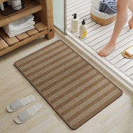 Striped Sarima Anti Slip Bathroom Mat Bathroom Carpet , Thickened Absorbent Bathroom Carpet Quick Dr