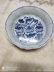 青花魚澡紋碟直徑18cm款(大明宣德年製)