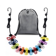 Portable Clothesline No Drill Windproof Elastic Drying Rope Travel Anti Slip Laundry Line | Tali Jem
