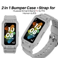 2 in 1 Screen Bumper Case +Strap for Huawei Band 10 9 8 7 6  Armor Screen Protector Case +Band Strap