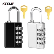 KIPRUN Combination Padlock With Key, 4 Digit Padlock, Resettable Security Padlock with Keys, Waterpr