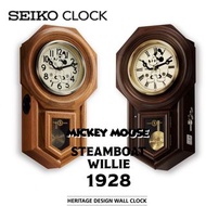 🇯🇵日本代購 SEIKO x  Mickey mouse Steamboat Willie Heritage Design Wall Clock FS805B FS806B Disney 迪士尼時鐘 