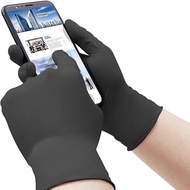 [Week Deal] 50 pairs Gloves Nitrile Food Grade Waterproof Kitchen Gloves Thicker Black Nitrile glove