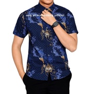 Baju Batik Pria Slimfit Kemeja Lengan Pendek Slim Fit Premium Kode 158