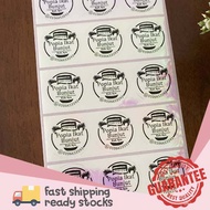 Pink Pearl Sticker Name / Book Sticker / Waterproof Sticker / Sticker Nama 30mm (round)