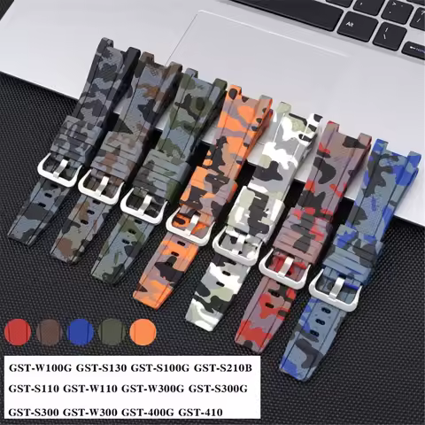 Resin Strap for Casio G-Shock GST-W300 GST-S300 GST-S210B GST-S110 GST-W110 Men Replace Camouflage R