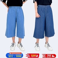 Unisex Denim Culottes Shorts 7/9 LEZAHRASIGNATURE Soft Jeans Flowy Fit XL