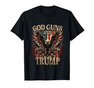 God Guns And Trump 2nd Amendment Flag Eagle American Flag T-Shirt